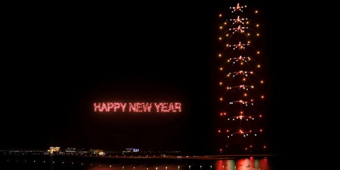 droni fuochi d'artificio record