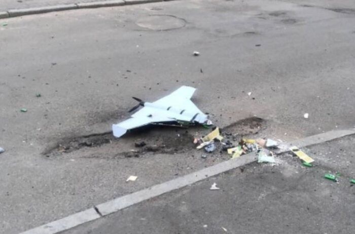 immagine di drone russo abbattuto a kiev