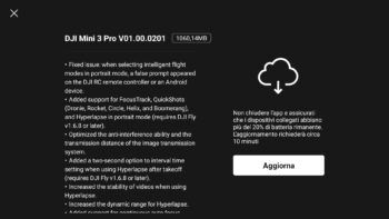 immagine di aggiornamento firmware mini 3 pro