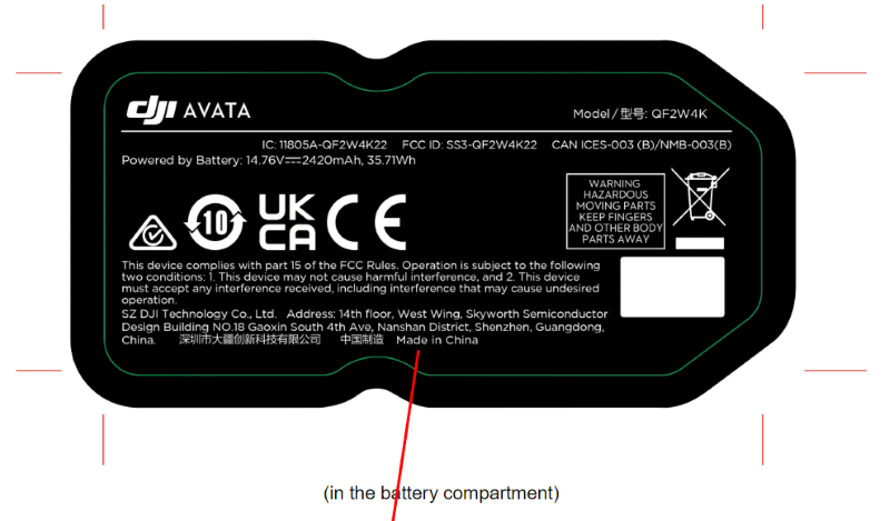 batteria dji avata fcc db
