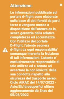 immagine di disclaimer dflight