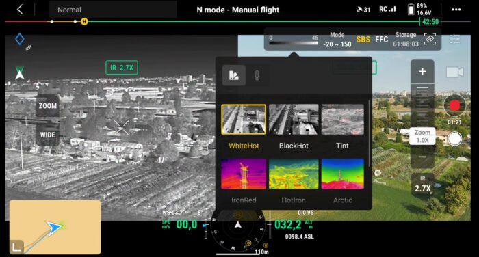 immagine di visione sdoppiata camera termica ottica dji mavic 3t enterprise