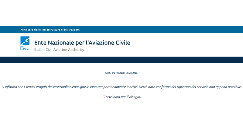 enac servizi online inattivi