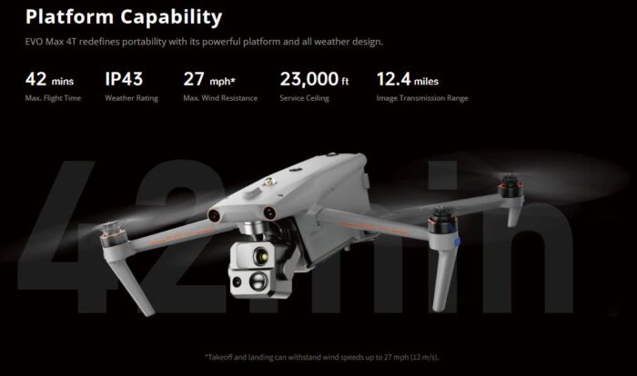 immagine di autel evo max 4t autonomia