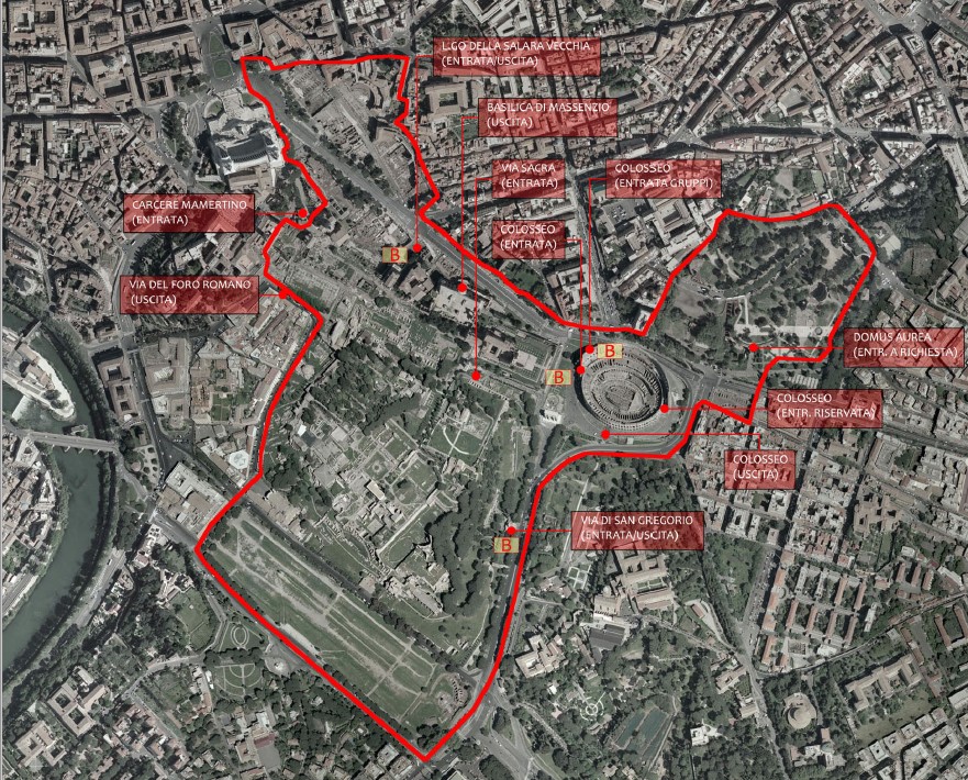 immagine di mappa confini. colosseo