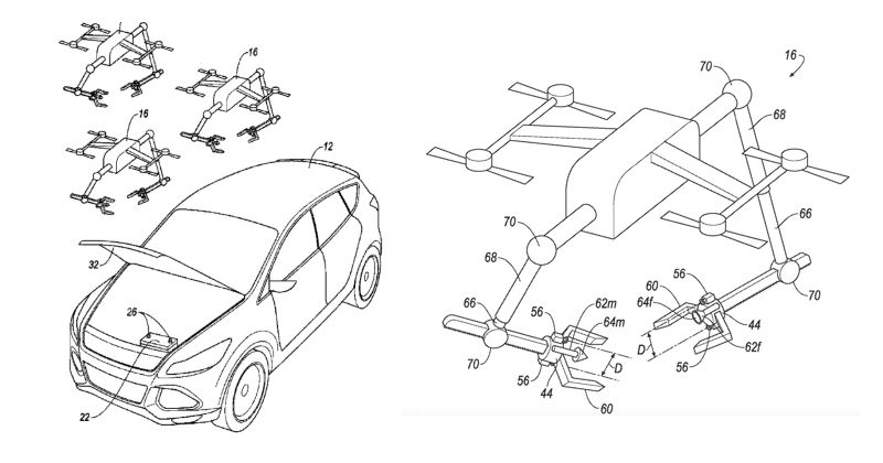 ford brevetto droni per avvio rapido motore automobile