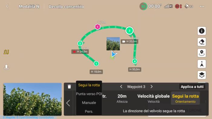 immagine di air 3 pianificazione waypoint