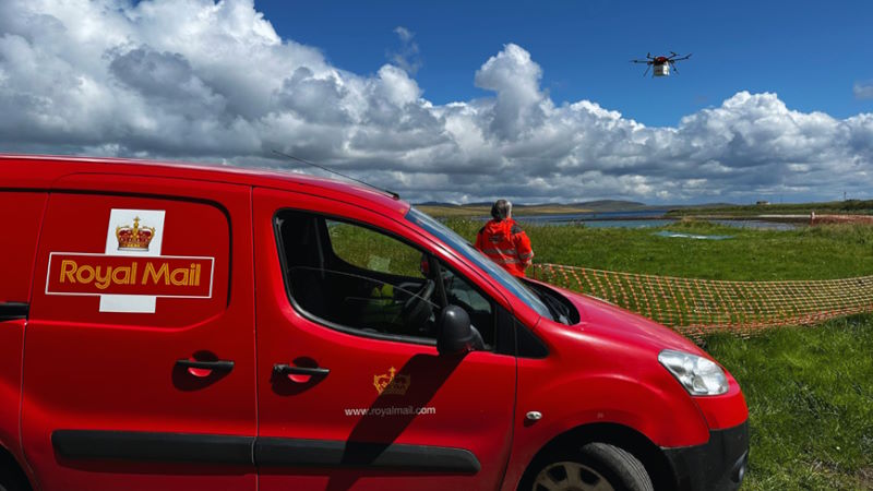 scozia isole orcadi droni consegnano posta