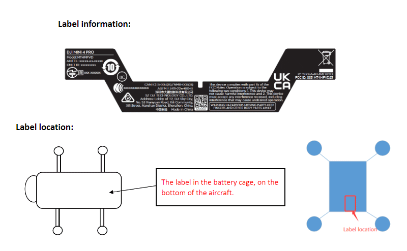 dji mini 4 pro etichetta fcc database