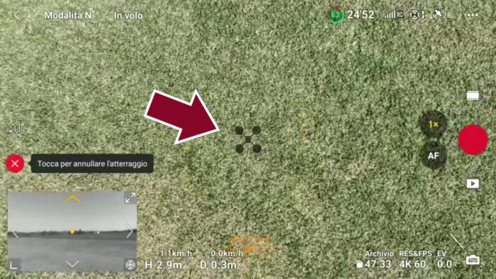 immagine di ombra drone proiettata