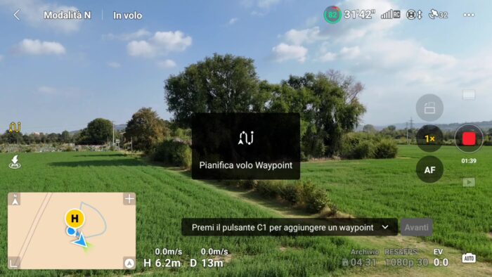 immagine di pianificazione volo waypoint