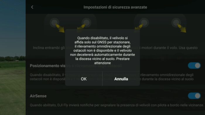 immagine di sensori disbailitati solo gps e barometro