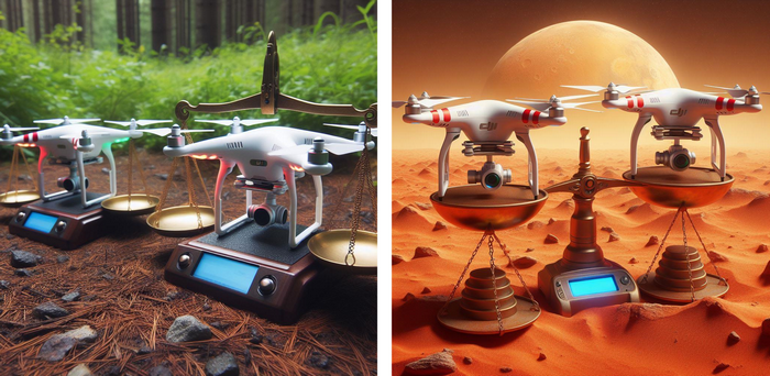 immagine di drone mtom mtow terra marte
