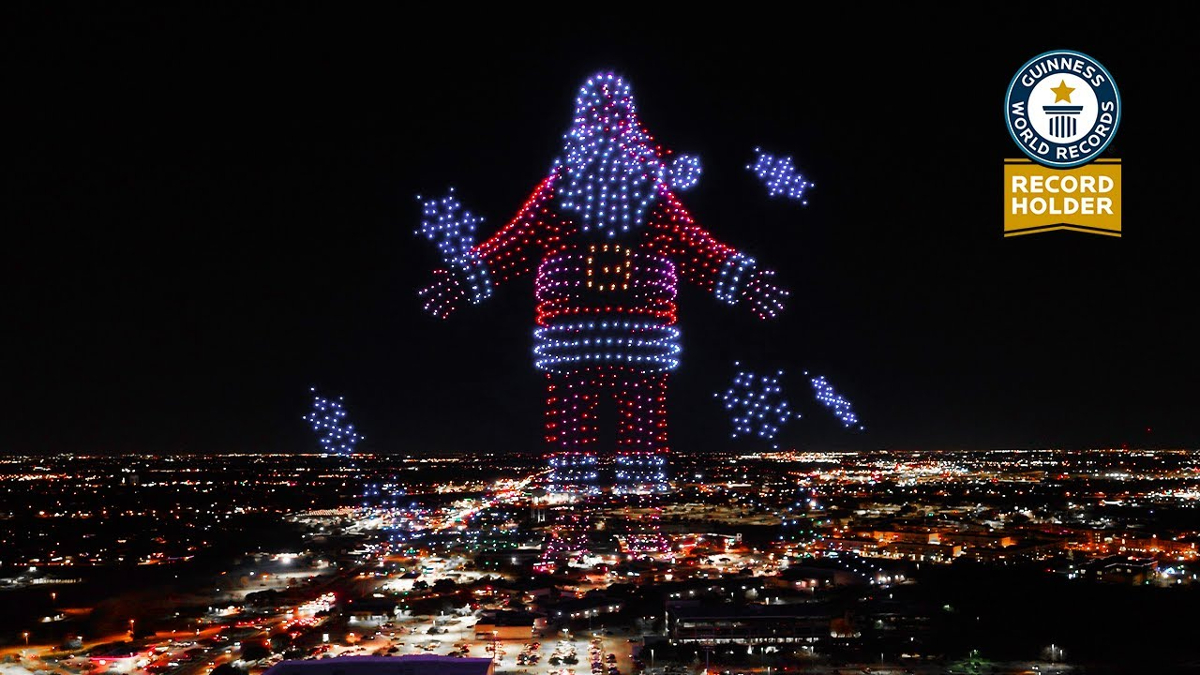 drone show texas babbo natale 200 metri