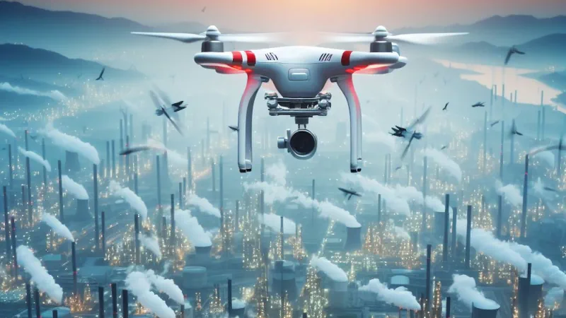 droni per monitorare emissioni di gas metano in india