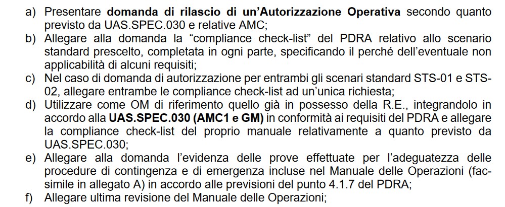 immagine di lettera enac pdra