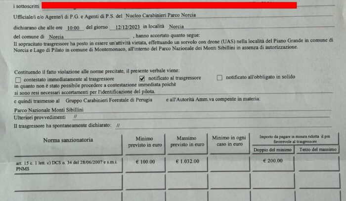 immagine di verbale drone sibillini 2