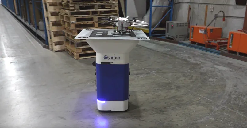 captis drone tethered su base mobile per inventario magazzino captis