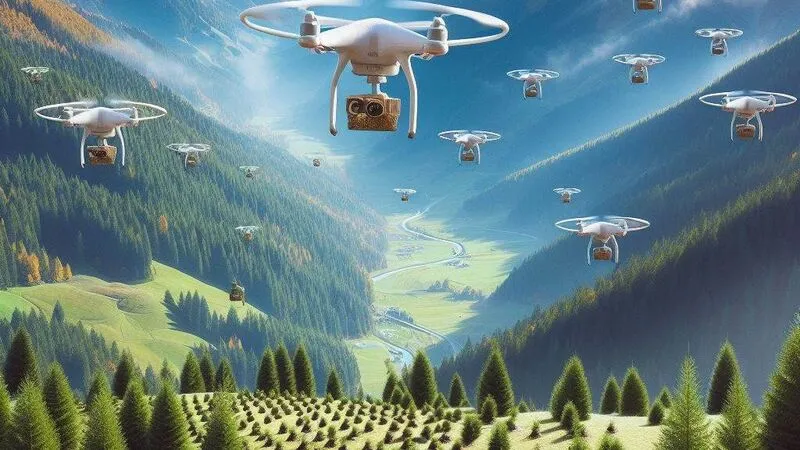 droni per riforestare le alpi austriache
