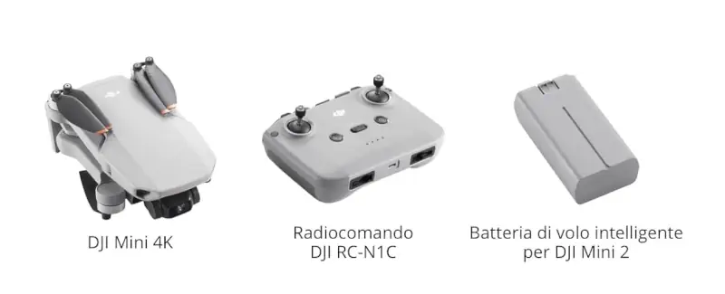 dji mini 4k cosa c'è nella confezione
