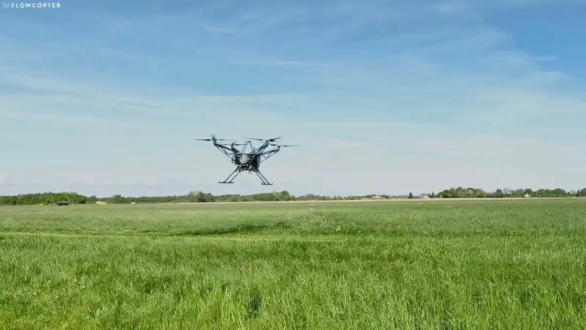 flowcopter fc100 drone solleva 100kg test in danimarca