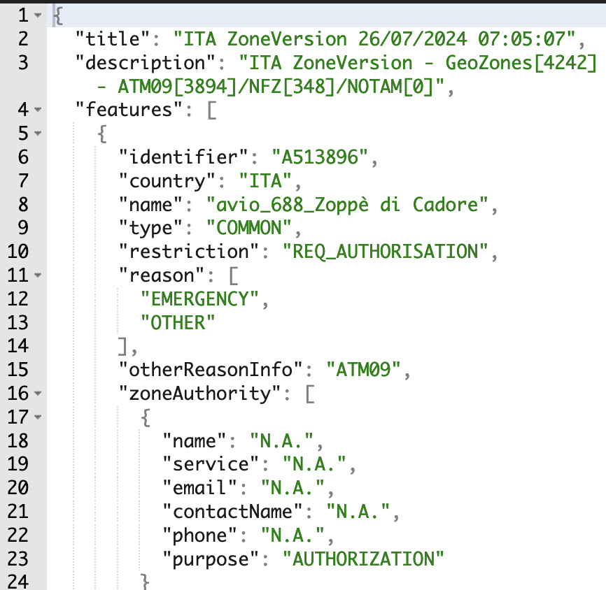 immagine di geo zone formato json
