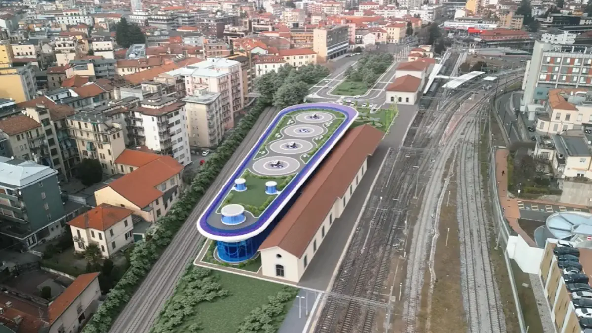 come sarà vertiporto droni varese rendering