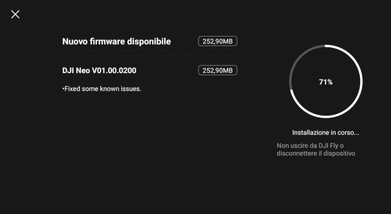 update firmware dji neo