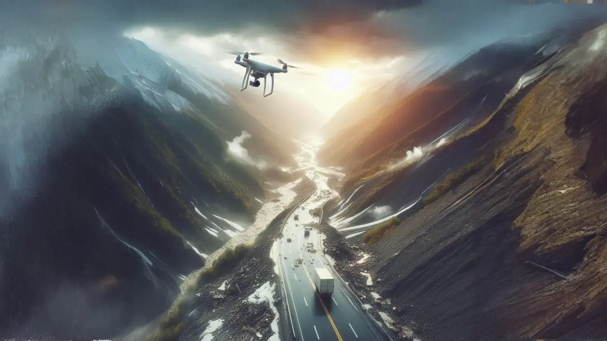 drone monitora frana provincia di bergamo