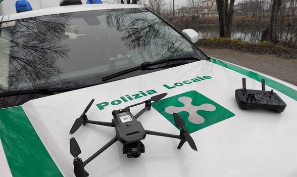 immagine di drone polizia colline moreniche