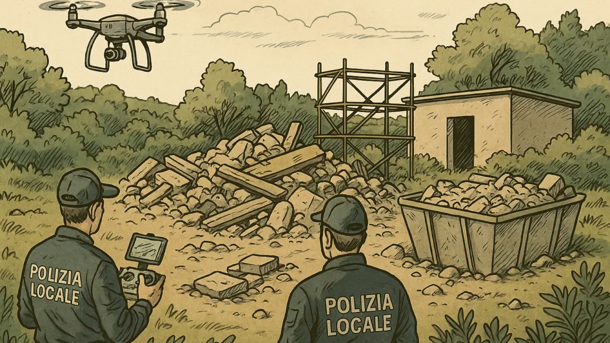 monza discarica e abusi edilizi scoperti dalla polizia locale di seregno grazie a droni e immagini satellitari