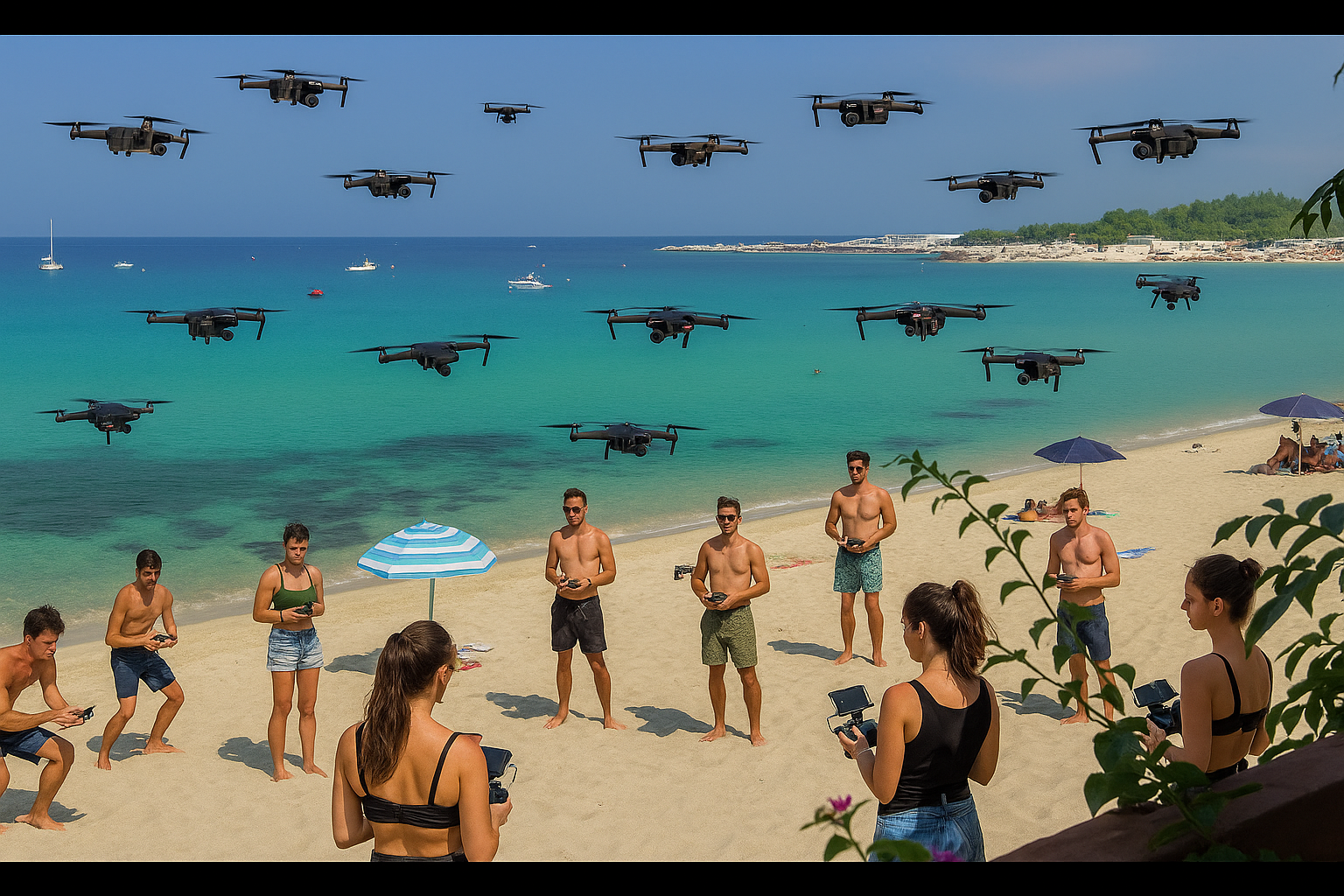 immagine di Piloti di droni sulla spiaggia