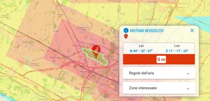 immagine di d flight notam droni bologna