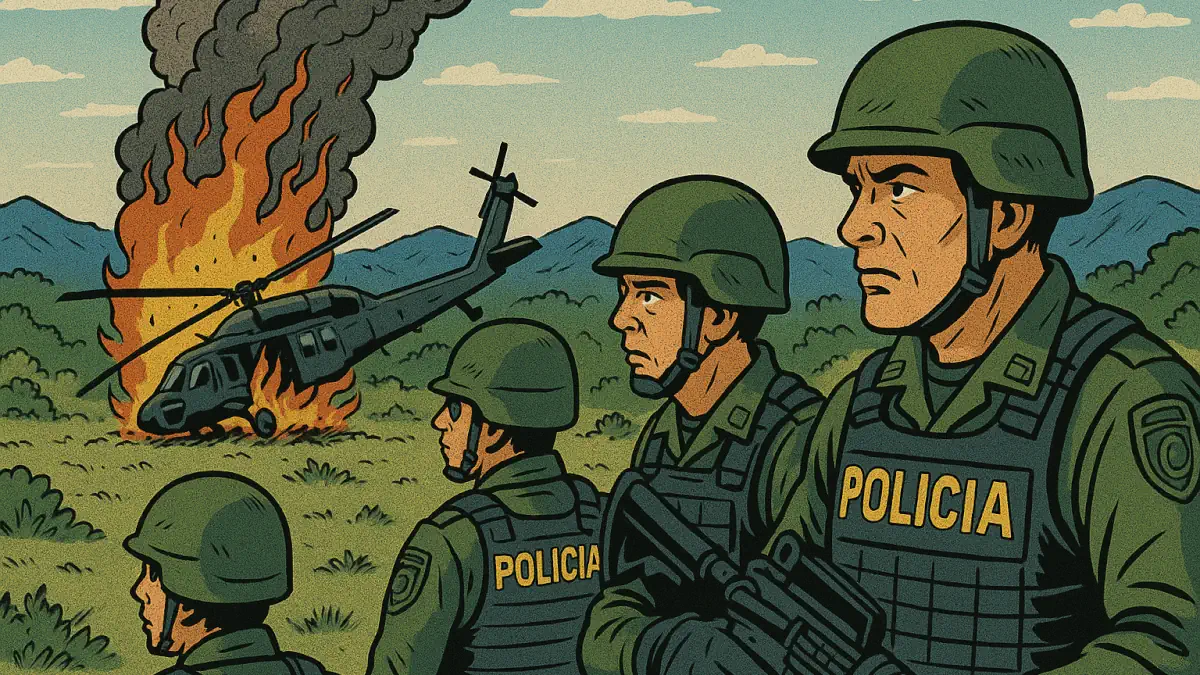 drone dei narcos abbatte elicottero della polizia colombiana