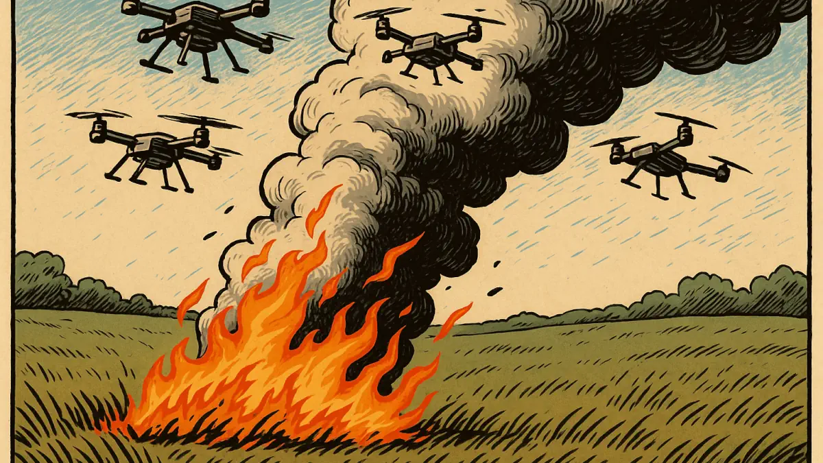 droni a sciame per ricostruzioni 3d del fumo degli incendi
