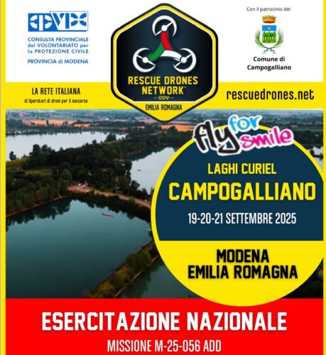 locandina esercitazione di protezione civile e Rdn a campogalliano