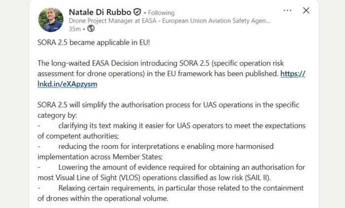 screenshots del post di Natale Di Rubbo su Linkedin