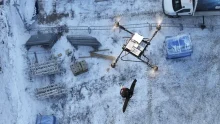 drone trasporta carichi 100kg su piste da sci val gardena per coppa del mondo di sci