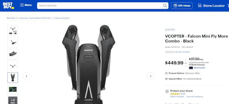 falcon mini v-copter in vendita su bestbuy a 50 dollari in meno rispetto al crowdfunding