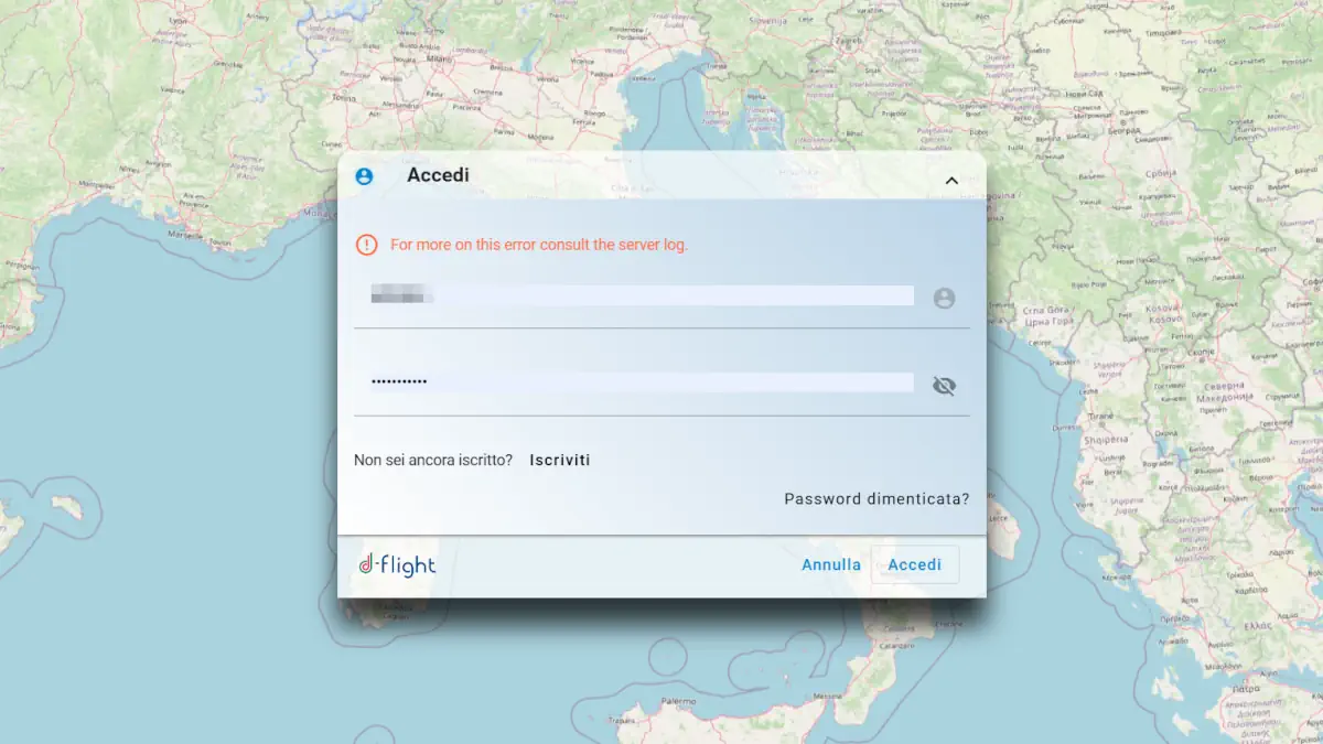 d-flight impossibile accedere alle mappe 18.01.2026
