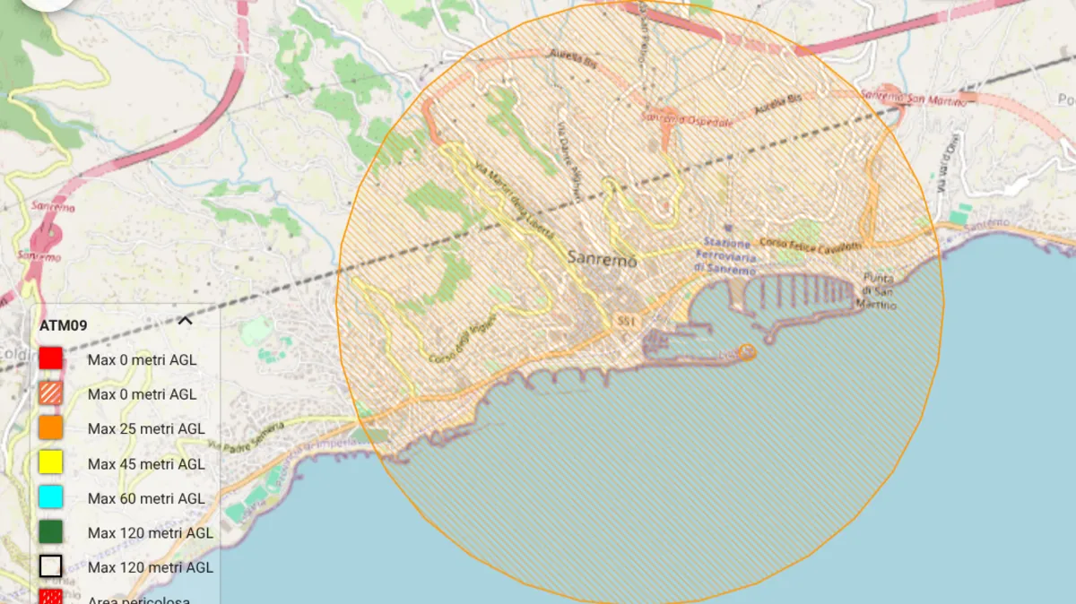 sanremo misure sicurezza antidrone no fly zone