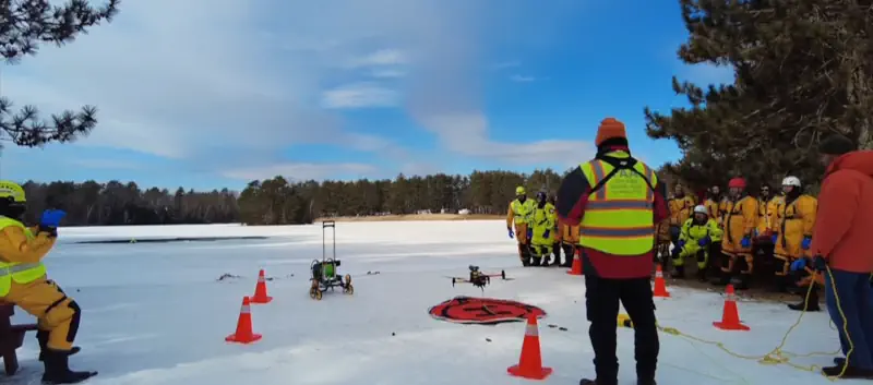 usar drone team rescue on ice