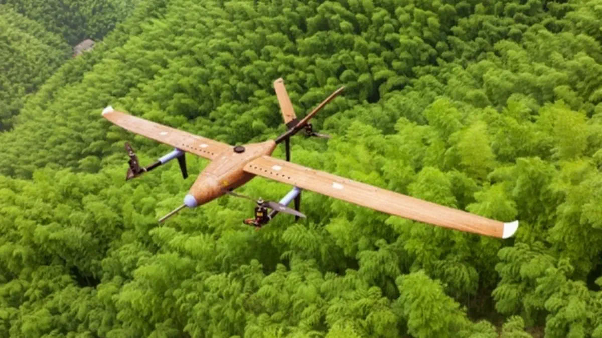 drone realizzato in bambù prende volo in cina test successo