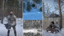 video virale nella neve ombrello nasconde camera infrarossi del drone