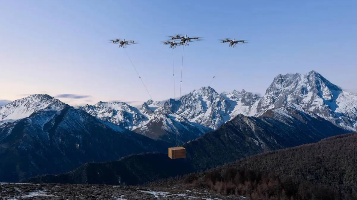 dji flycart200 trasportano carico in 4