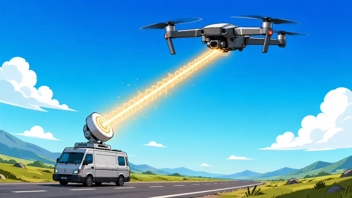 nuovo progetto cinese ricarica droni durante il volo con microonde