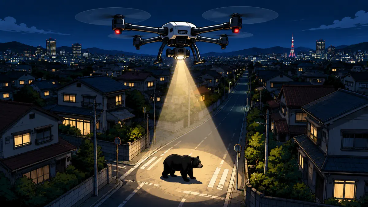 giappone drone per localizzare e catturare orso nero che ha scatenato panico a nord di tokyo