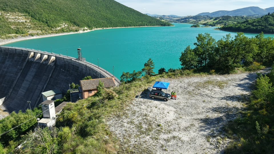 immagine di vista aerea esercitazione prot civile
