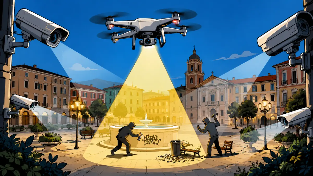 salerno droni e telecamere per controllo territorio contro vandalismo e degrado