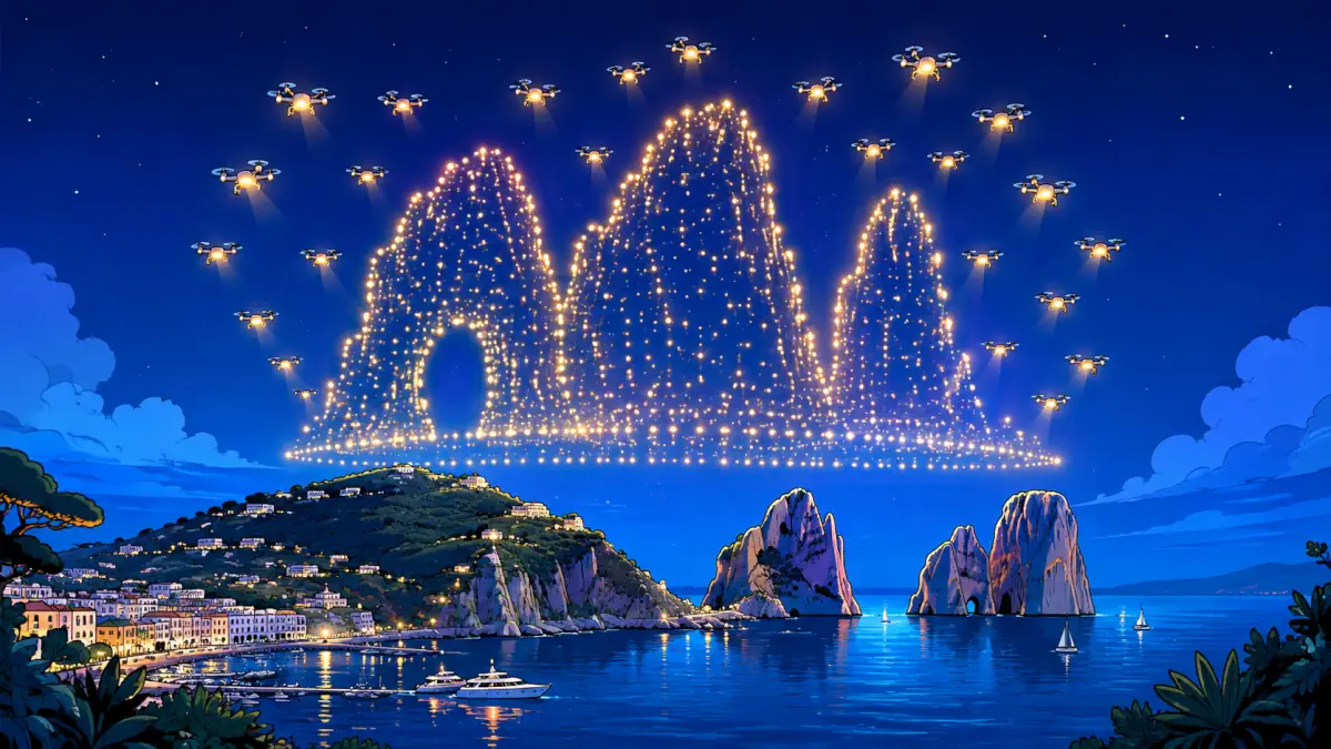drone show capri la musa notte di san lorenzo 10 agosto